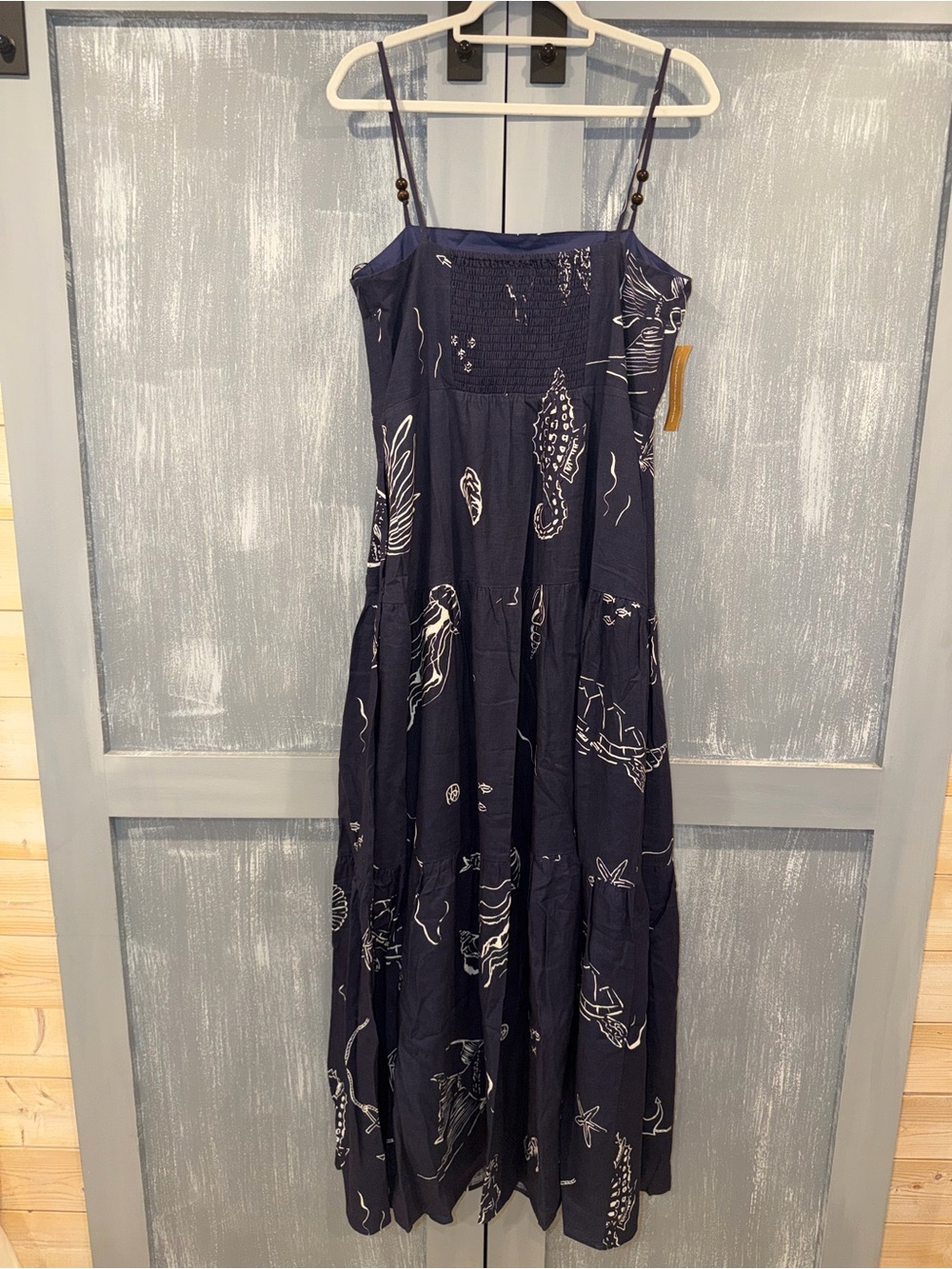 Few Moda Zali Navy Printed Linen Blend Maxi Dress – Size 10 NWT - Picture 5 of 12